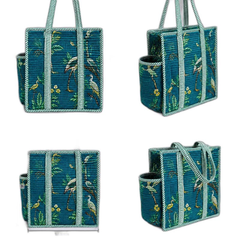 Block Printed Quilted Tote Bag