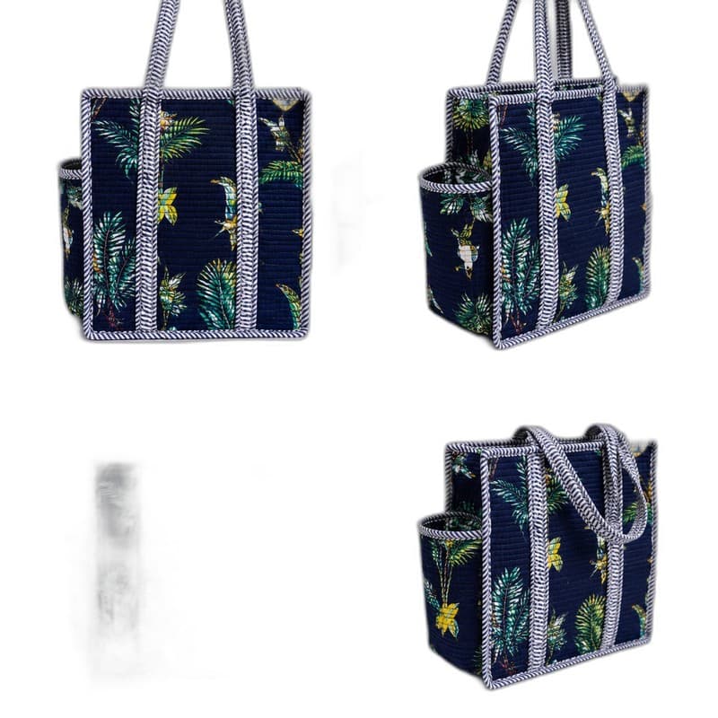 Block Printed Quilted Tote Bag