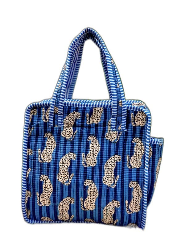 Block Printed Quilted Tote Bag