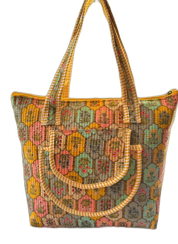 Quilted Cotton Shoulder Bag