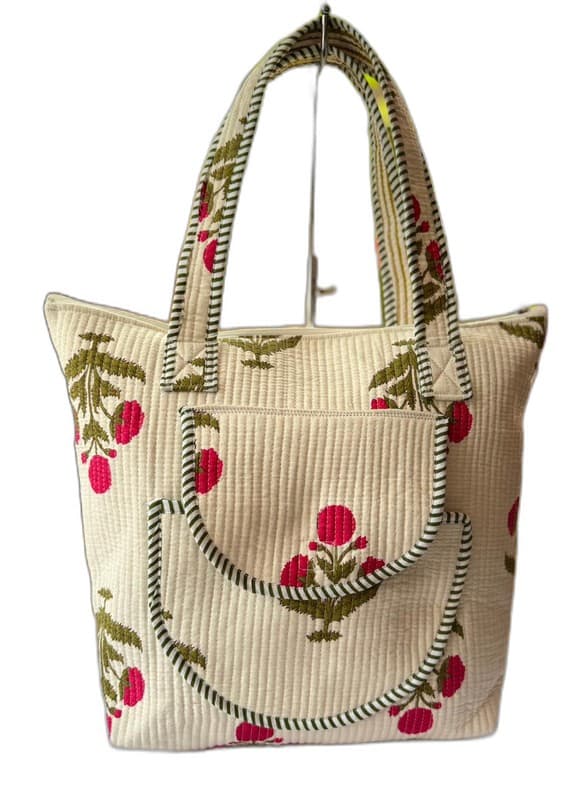 Quilted Cotton Shoulder Bag