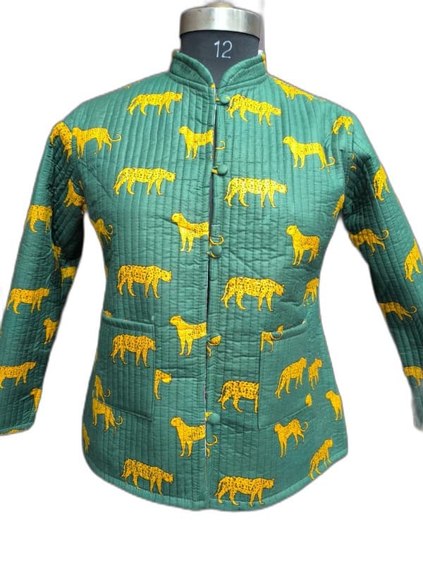 Floral Print Quilted Winter Jacket