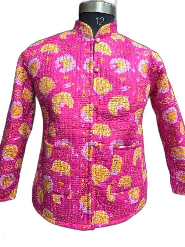 Floral Print Quilted Winter Jacket