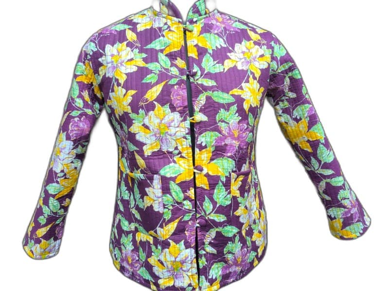 Floral Print Quilted Winter Jacket