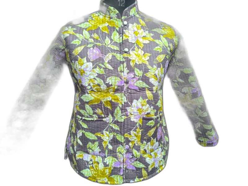 Floral Print Quilted Winter Jacket