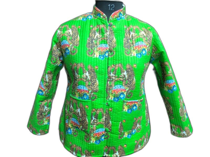 Floral Print Quilted Winter Jacket