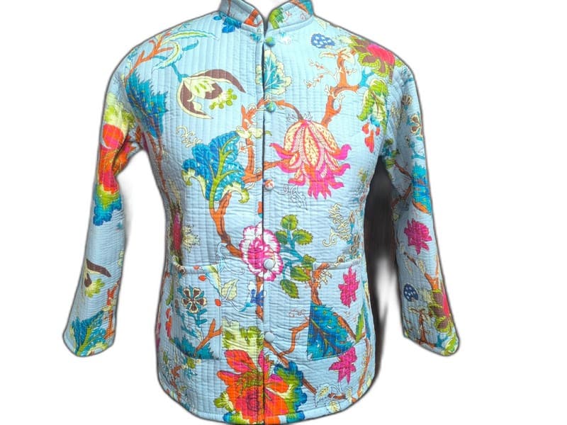 Floral Print Quilted Winter Jacket