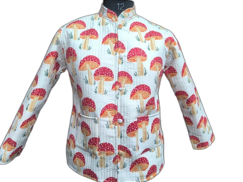 Floral Print Quilted Winter Jacket