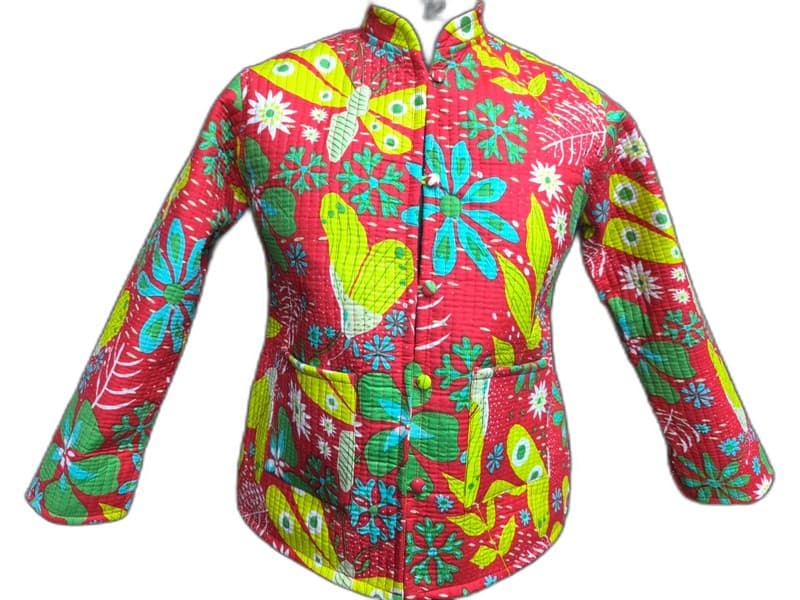 Floral Print Quilted Winter Jacket