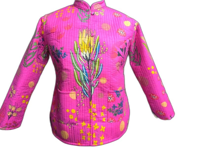 Floral Print Quilted Winter Jacket