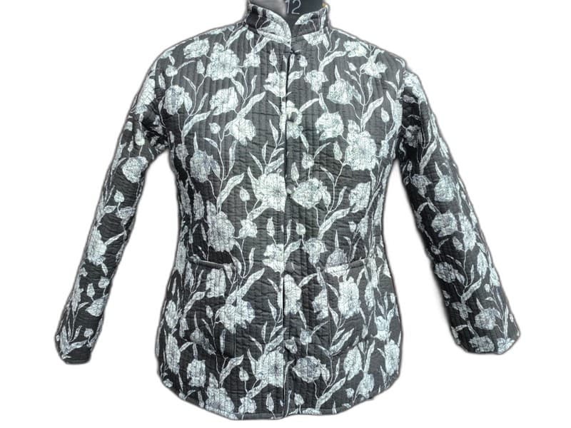 Floral Print Quilted Winter Jacket