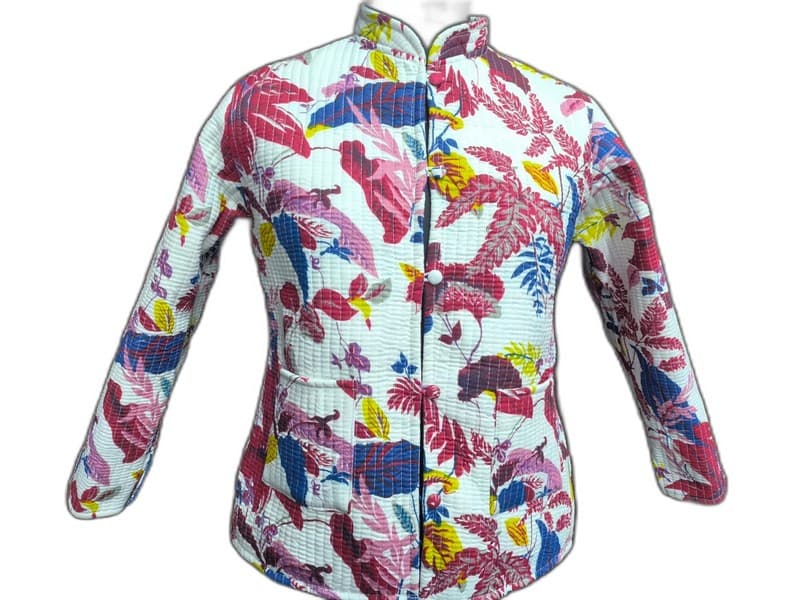 Floral Print Quilted Winter Jacket