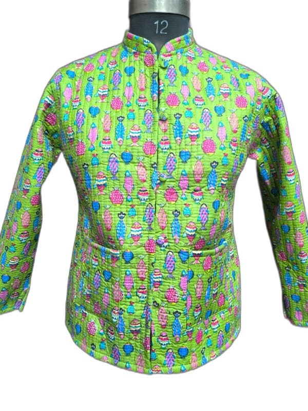 Floral Print Quilted Winter Jacket