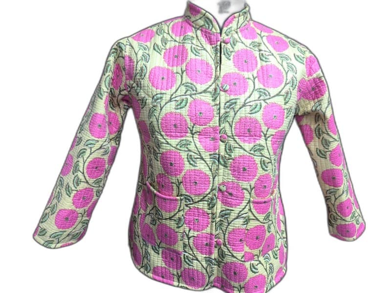 Floral Print Quilted Winter Jacket