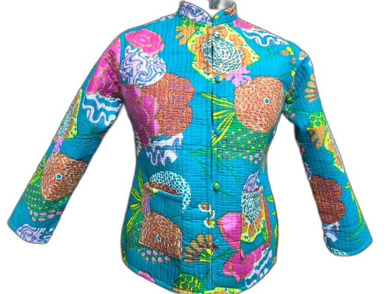 Floral Print Quilted Winter Jacket