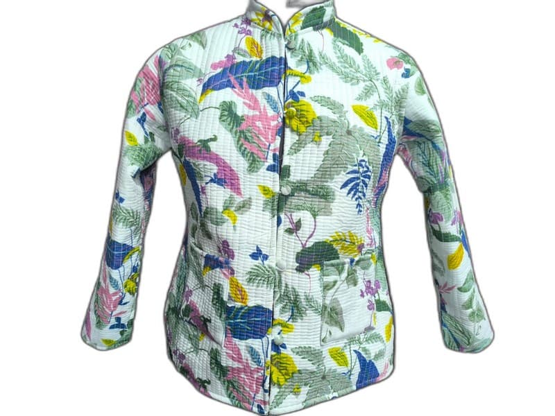 Floral Print Quilted Winter Jacket