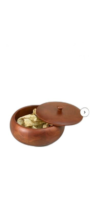 Hand-Carved Wooden Tableware Bowl with Lid
