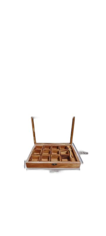 Rectangular Wooden Partitioned Spice Box