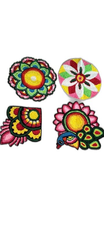 Vibrant Handpainted Floral Wooden Coasters