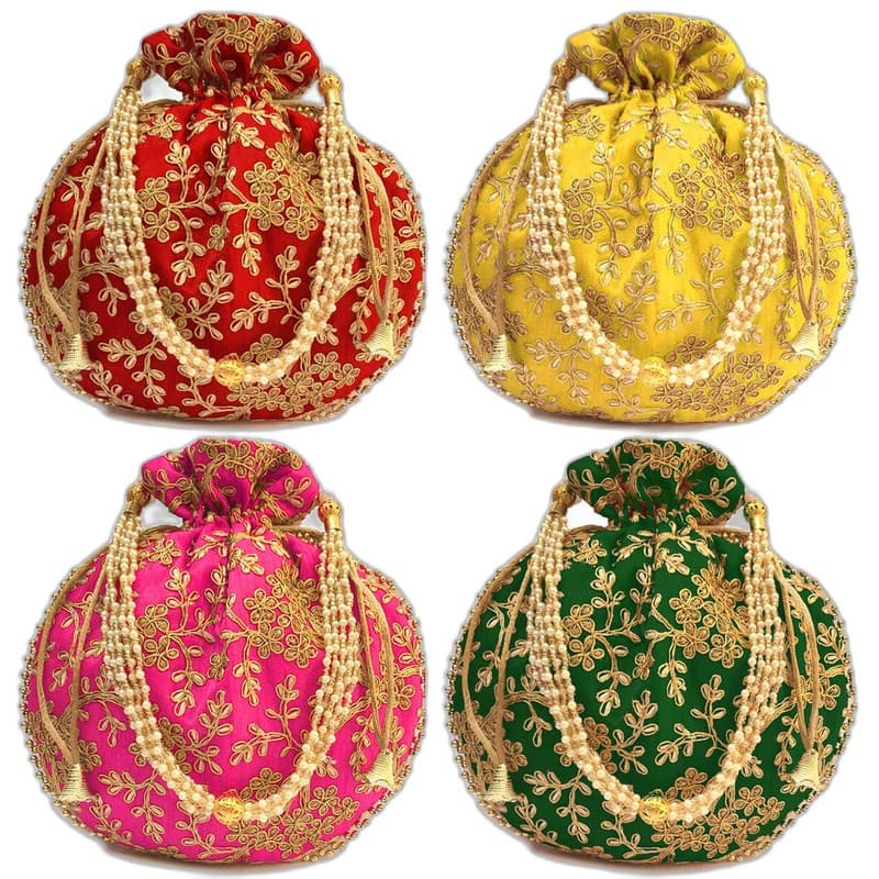 Premium Festive Drawstring Gift Bags & Potlis