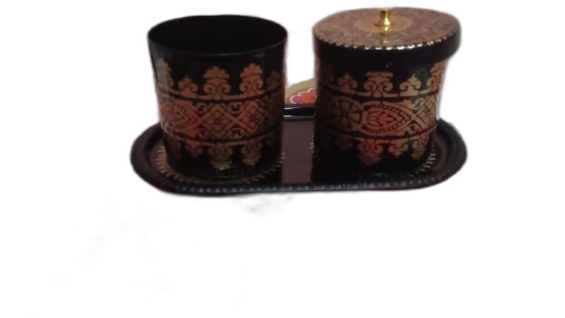 Imperial Handpainted Double Condiment Server with Tray