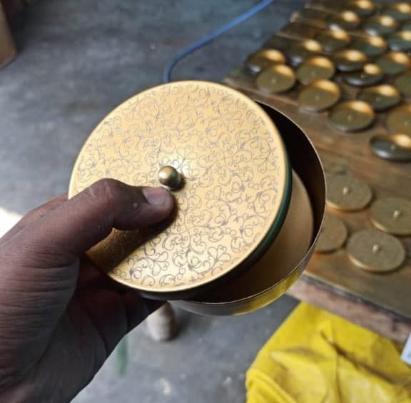 Brass 3 inch sweets/ladoo container