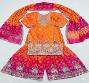 Party-wear Rajasthani Kurta Sharara