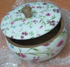 wooden Roti Box With  lily pink