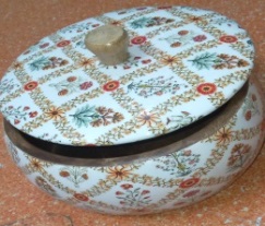 wooden Roti Box With white & multi