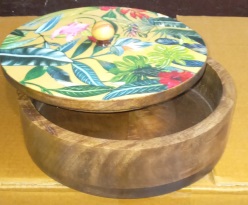 wooden Roti Box With Green