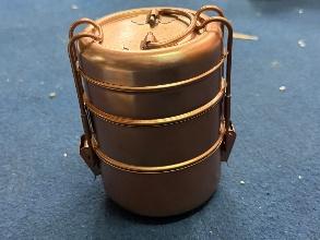 METAL LIGHT WEIGHT COPPER 3 TIER TIFFIN M/D